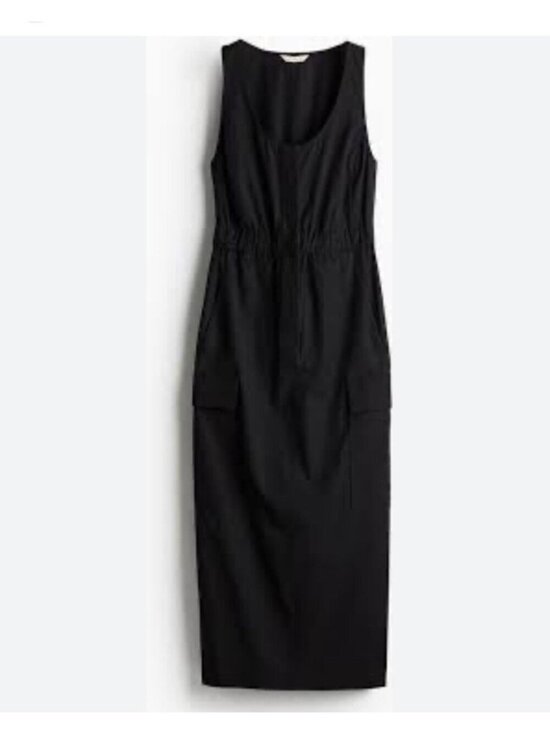 H&M Dresses & Skirts - H&M Black Long Cargo Maxi Dress Sleeveless 90s Style Sz Large